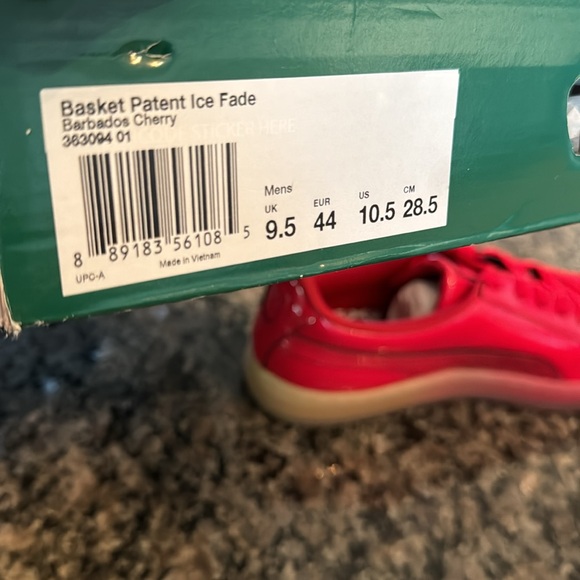 Puma Basket patent red ice fade sneakers NIB 10.5 - Picture 9 of 9